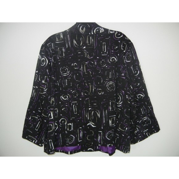 Frenz By Theresa Renz Women's Blazer Black Gorgeous Big Buttons 3/4 Sleeves 2X - Picture 3 of 8